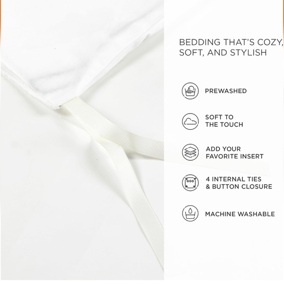 Lush Decor Hampton Embroidered Edge Cotton 3 Piece Duvet Cover Set King B&W - Picture 2 of 11